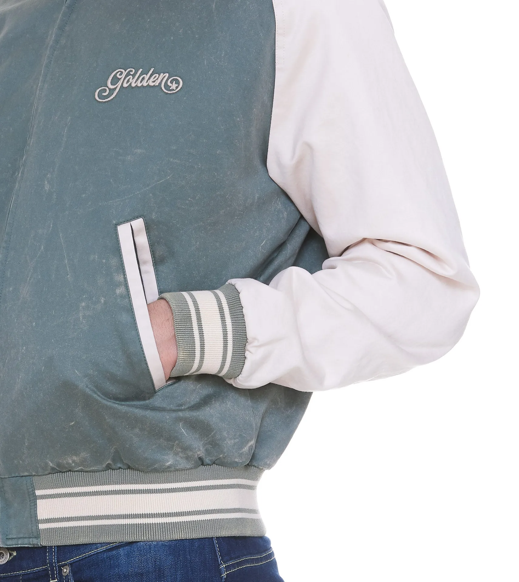 Golden Goose Deluxe Brand Logo Embroidered Bomber Jacket