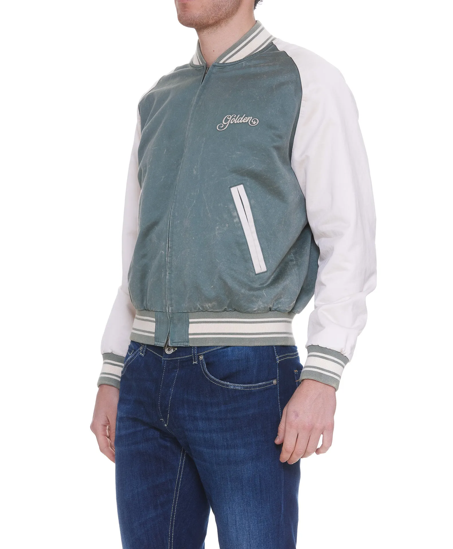 Golden Goose Deluxe Brand Logo Embroidered Bomber Jacket