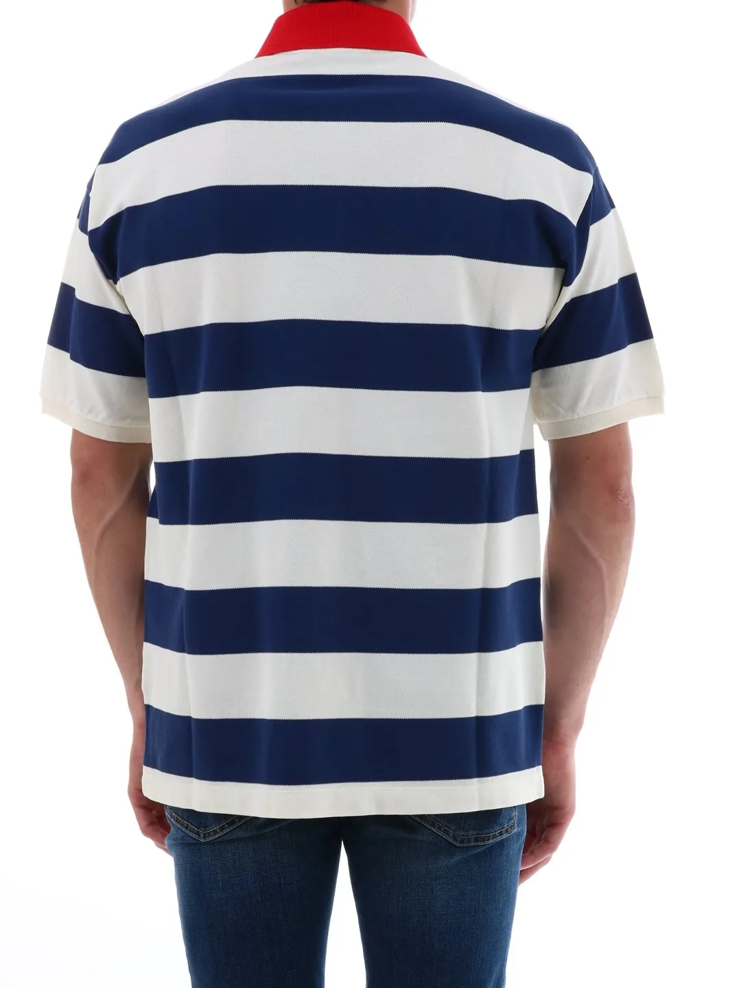 Gucci Embroidered Striped Polo Shirt
