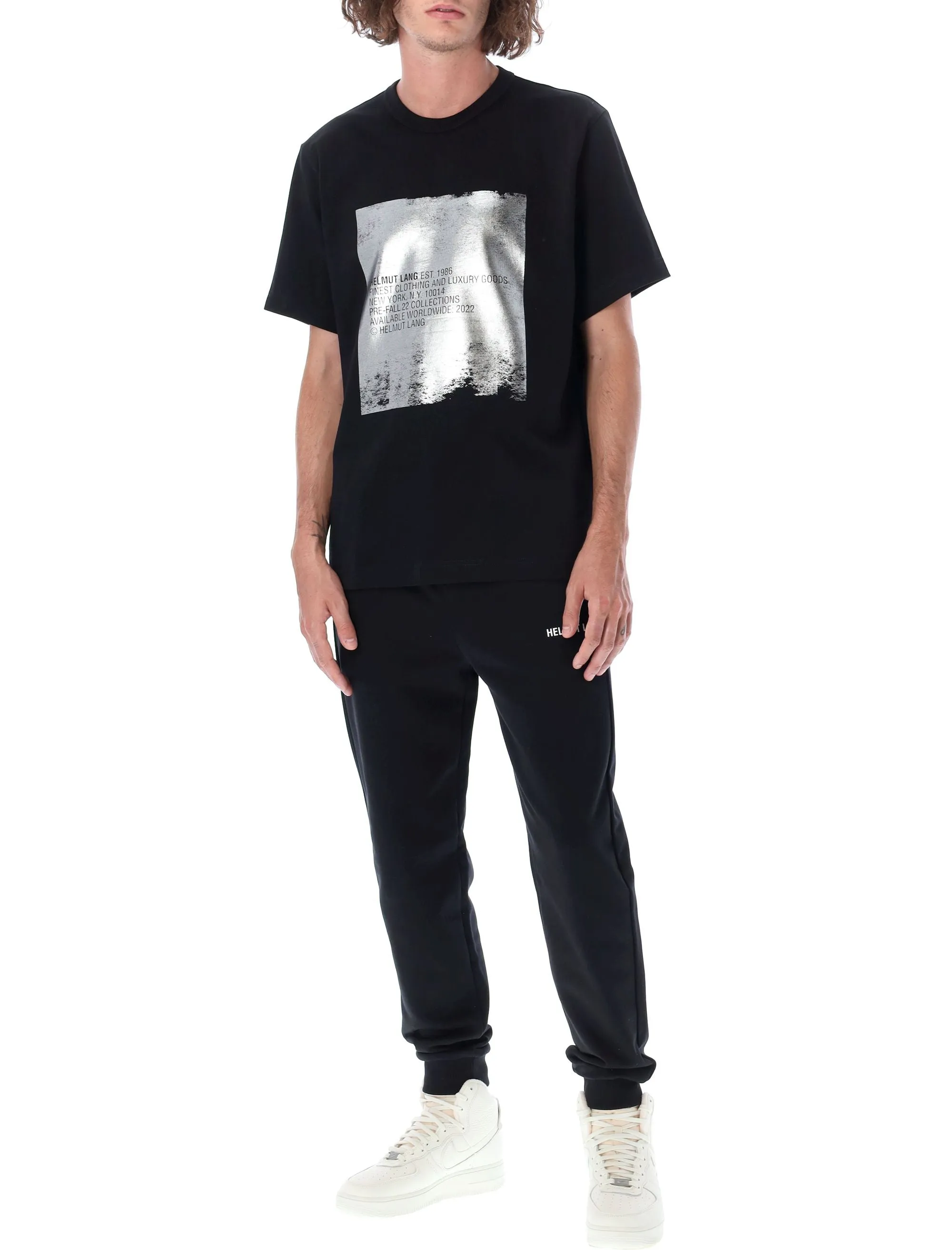 Helmut Lang Square Silver Crewneck T-Shirt