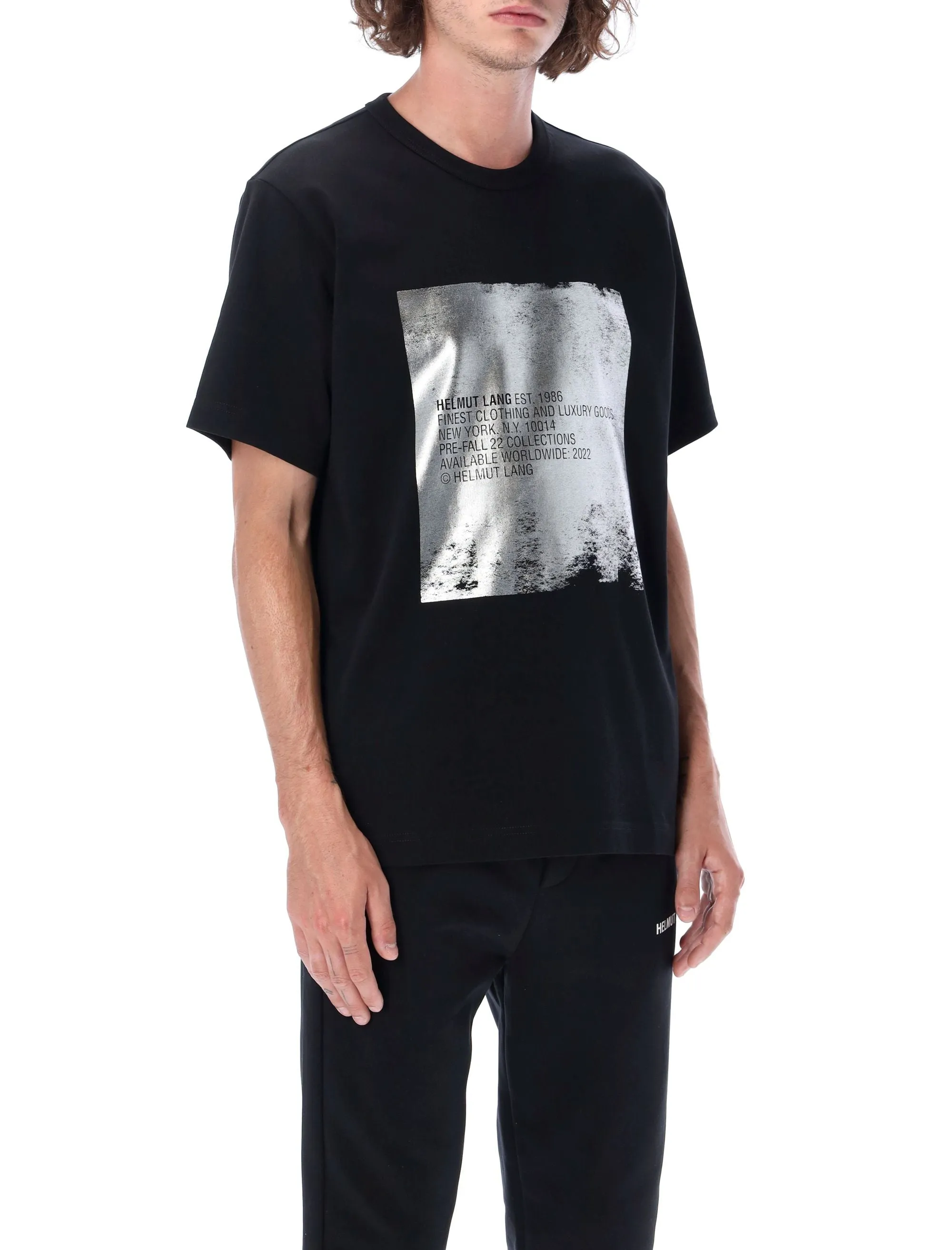 Helmut Lang Square Silver Crewneck T-Shirt