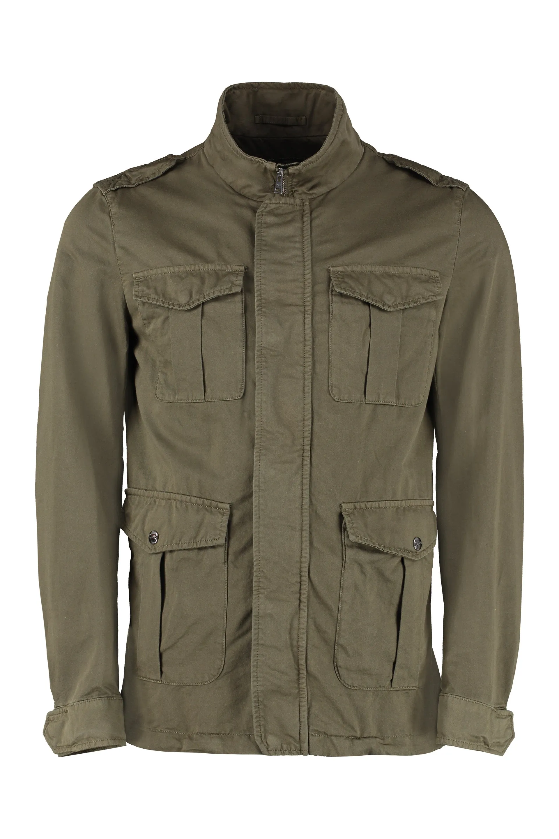 Herno High-Neck Patch-Pocket Jacket