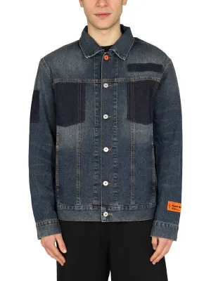 Heron Preston Logo Patch Long-Sleeved Denim Jacket