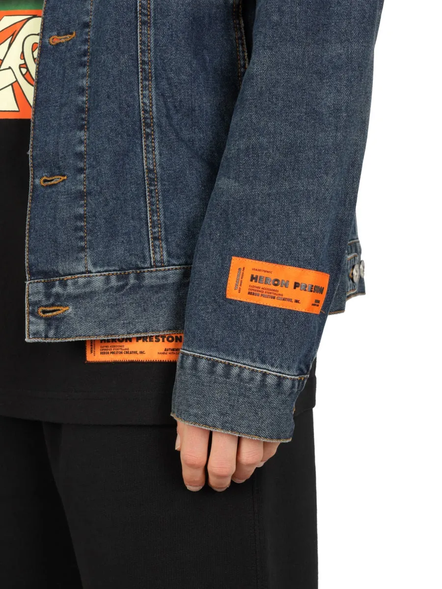 Heron Preston Logo Patch Long-Sleeved Denim Jacket