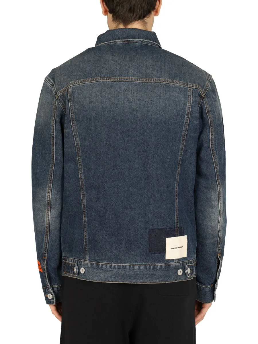 Heron Preston Logo Patch Long-Sleeved Denim Jacket
