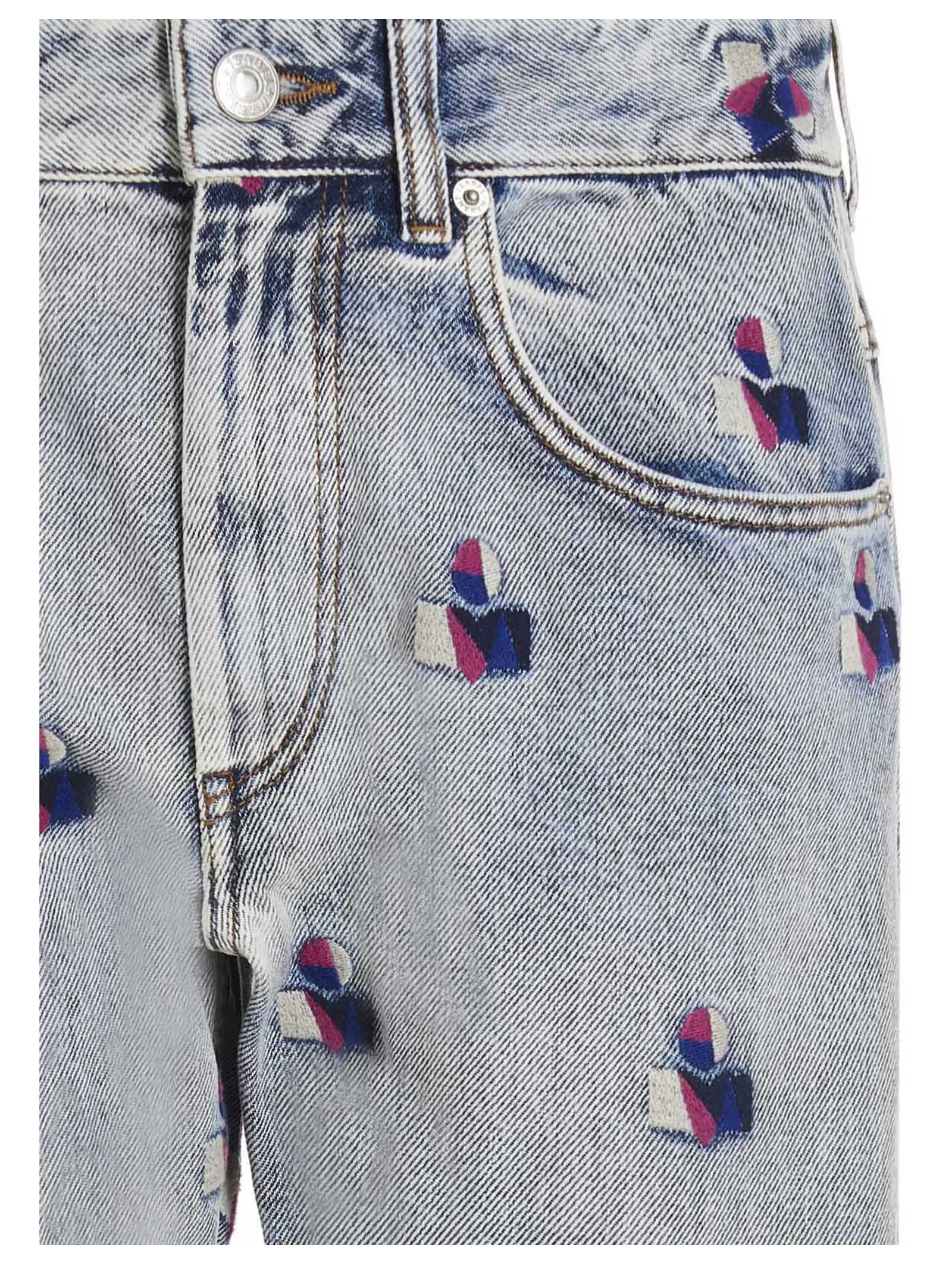 Isabel Marant Logo Embroidered Mid-Waisted Jeans