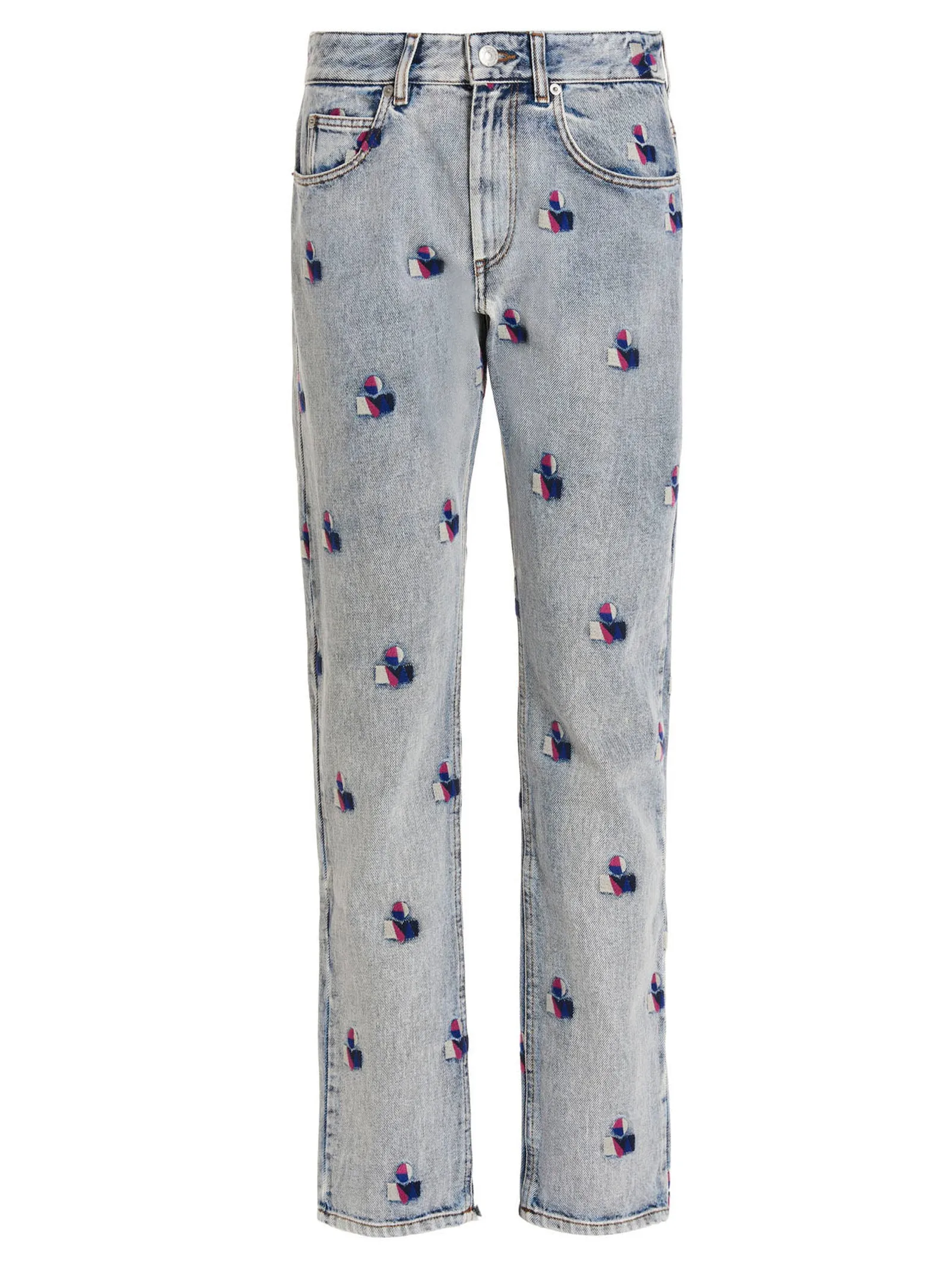 Isabel Marant Logo Embroidered Mid-Waisted Jeans