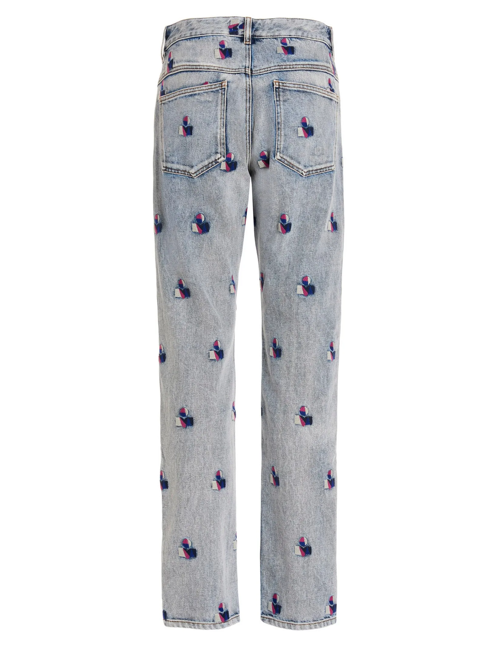 Isabel Marant Logo Embroidered Mid-Waisted Jeans
