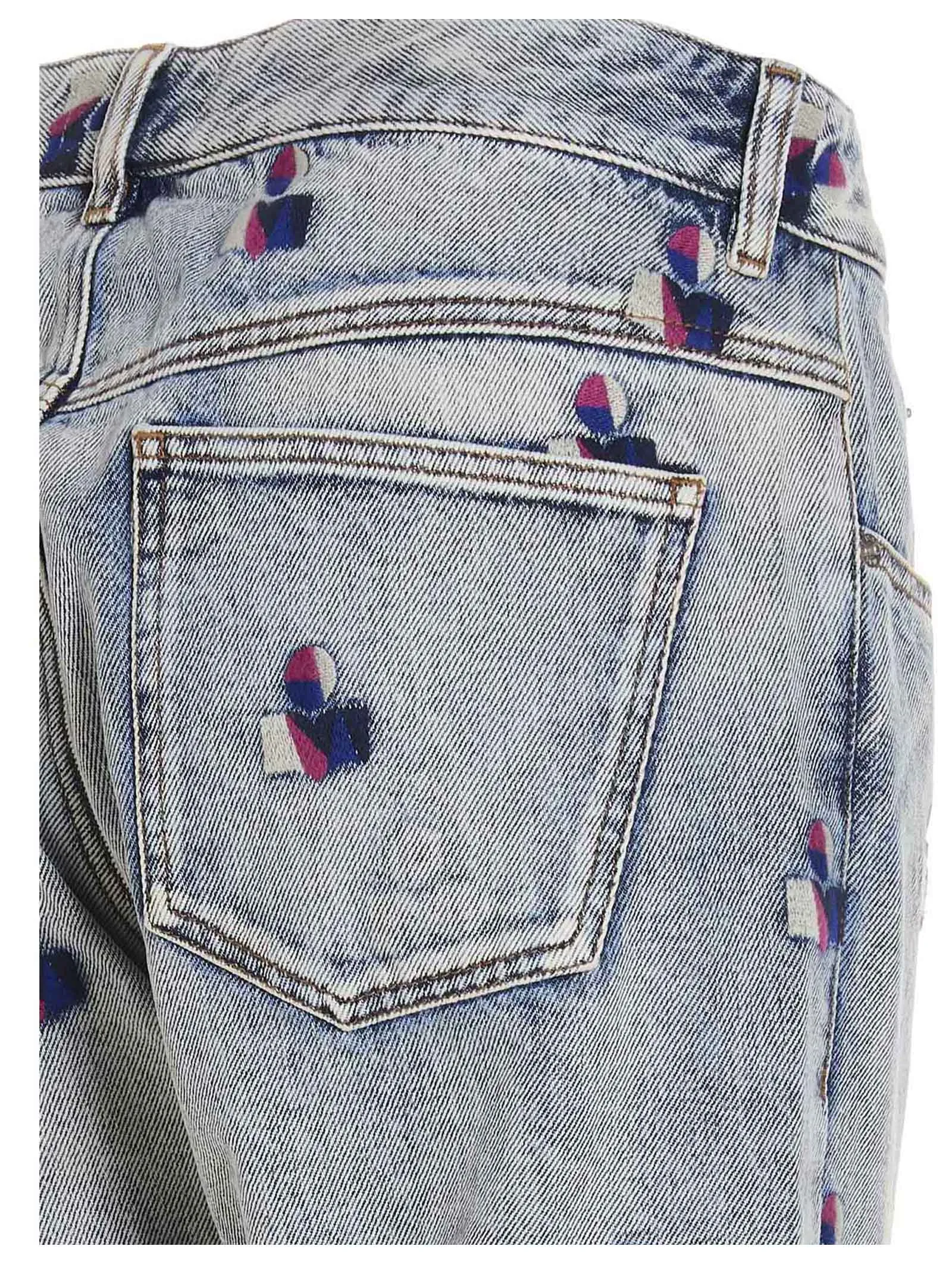 Isabel Marant Logo Embroidered Mid-Waisted Jeans