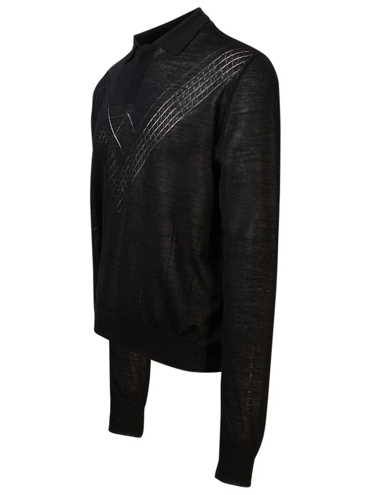 Jil Sander Ajour Detail Long-Sleeve Polo Shirt