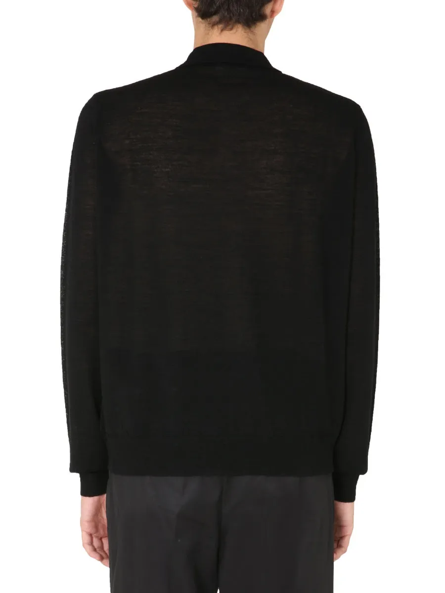 Jil Sander Ajour Detail Long-Sleeve Polo Shirt