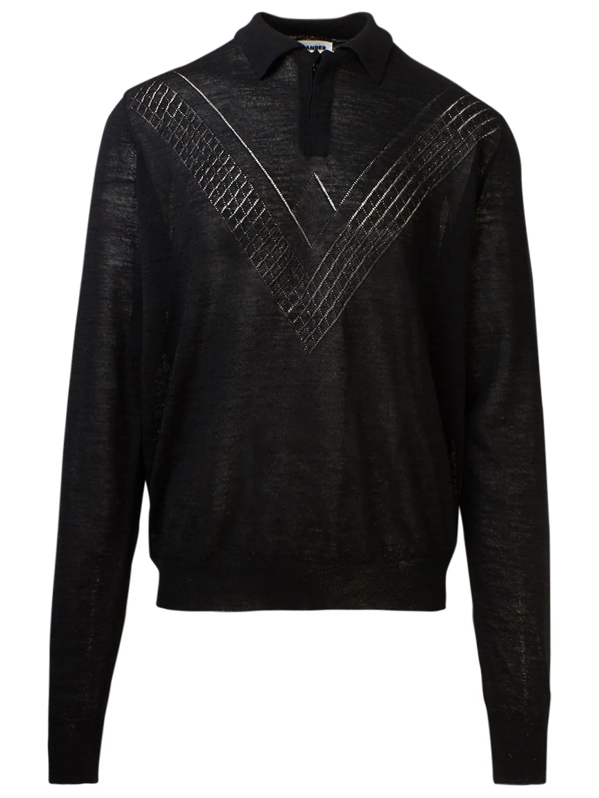 Jil Sander Ajour Detail Long-Sleeve Polo Shirt