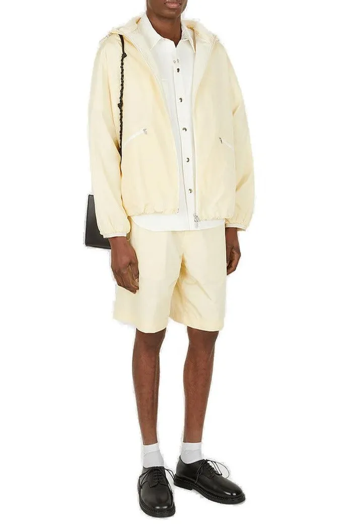Jil Sander Zip-Up Drawstring Hooded Jacket