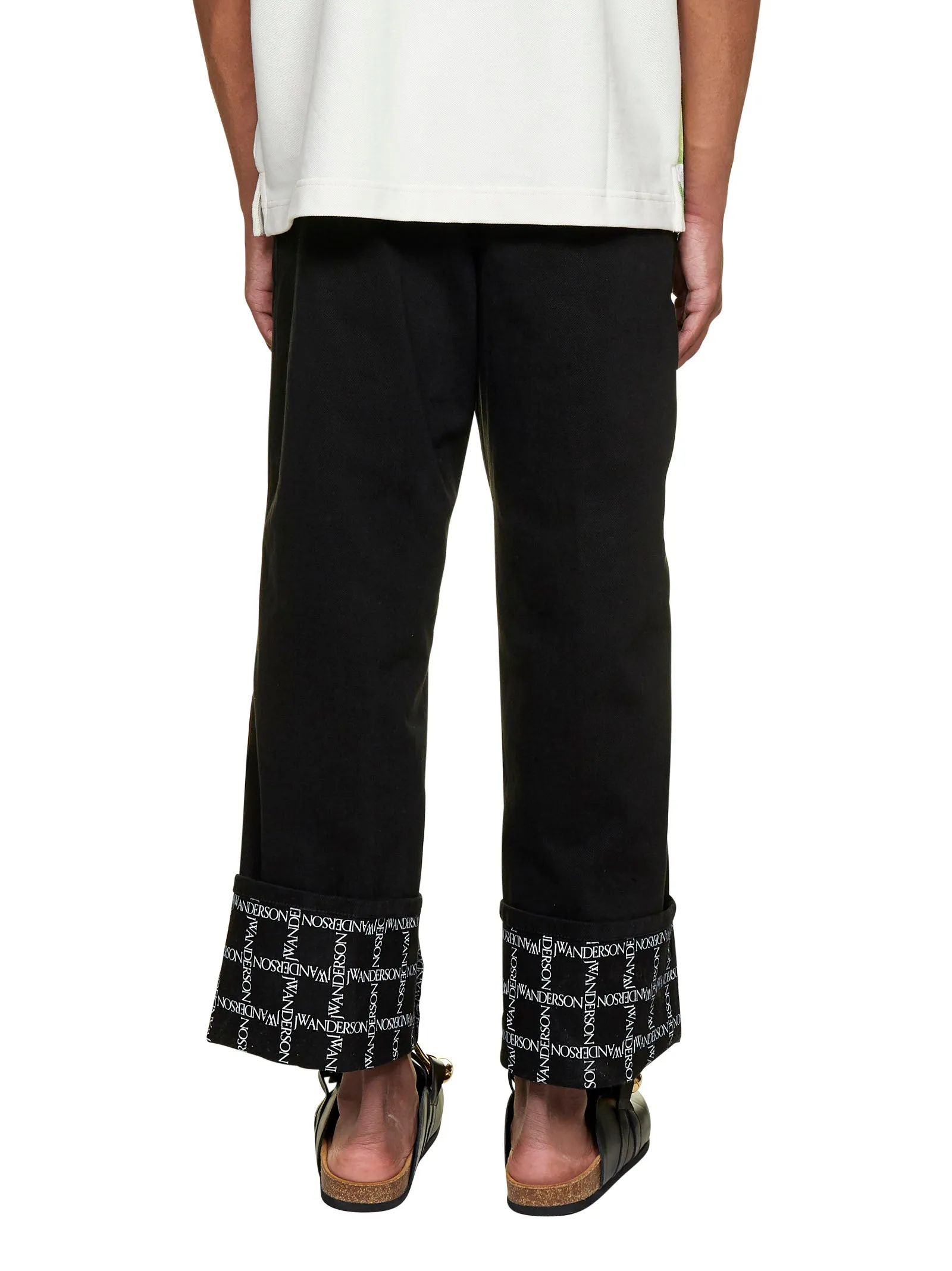 JW Anderson Logo Printed Turn-Up Brim Jeans