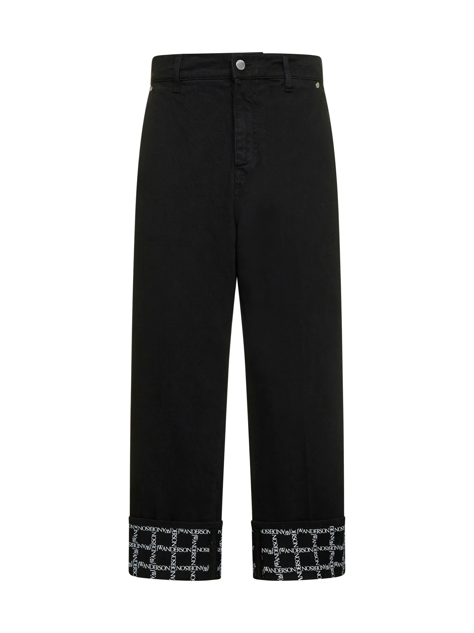 JW Anderson Logo Printed Turn-Up Brim Jeans
