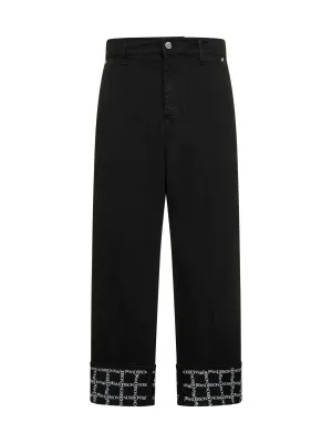 JW Anderson Logo Printed Turn-Up Brim Jeans