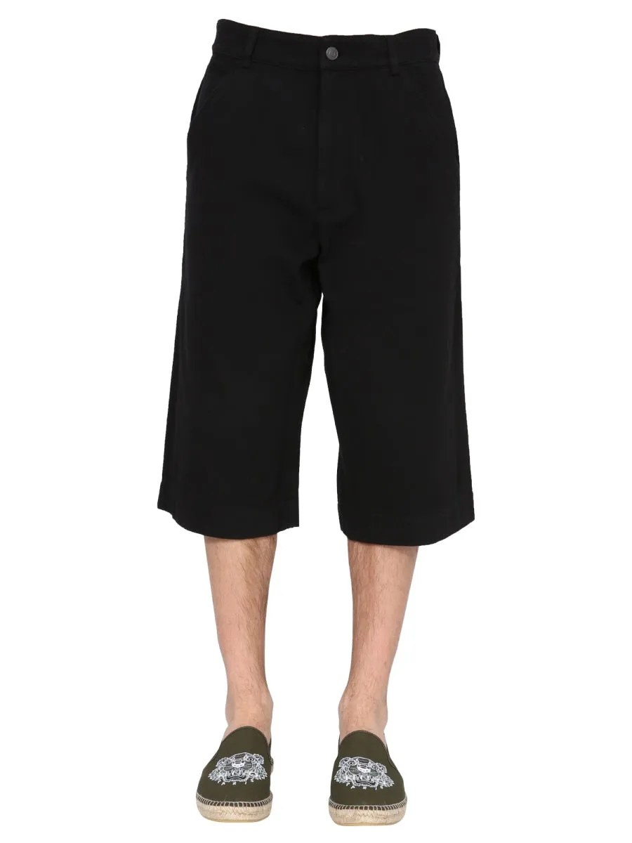 Kenzo Embroidered K Knee-Length Shorts