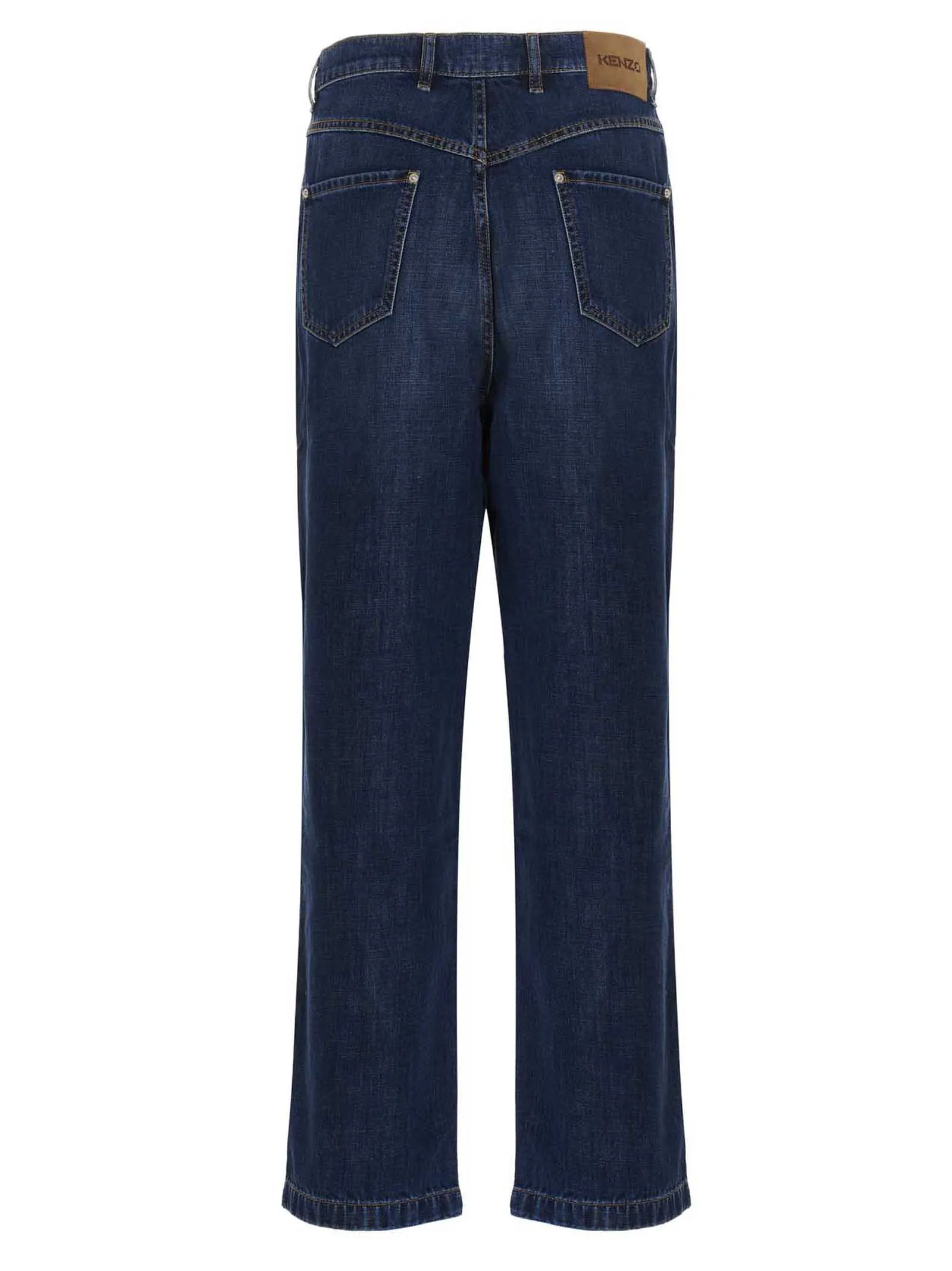 Kenzo Logo Patch Straight Leg Jeans