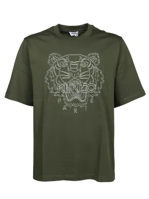 Kenzo Tiger Logo Embroidered T-Shirt