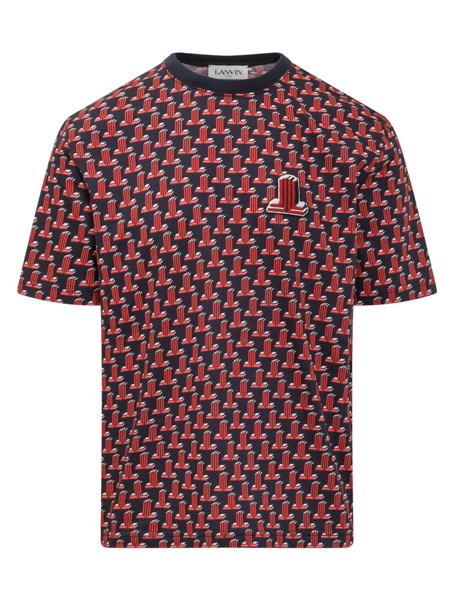 Lanvin Logo Flocked Crewneck T-Shirt