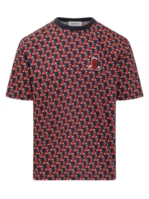 Lanvin Logo Flocked Crewneck T-Shirt