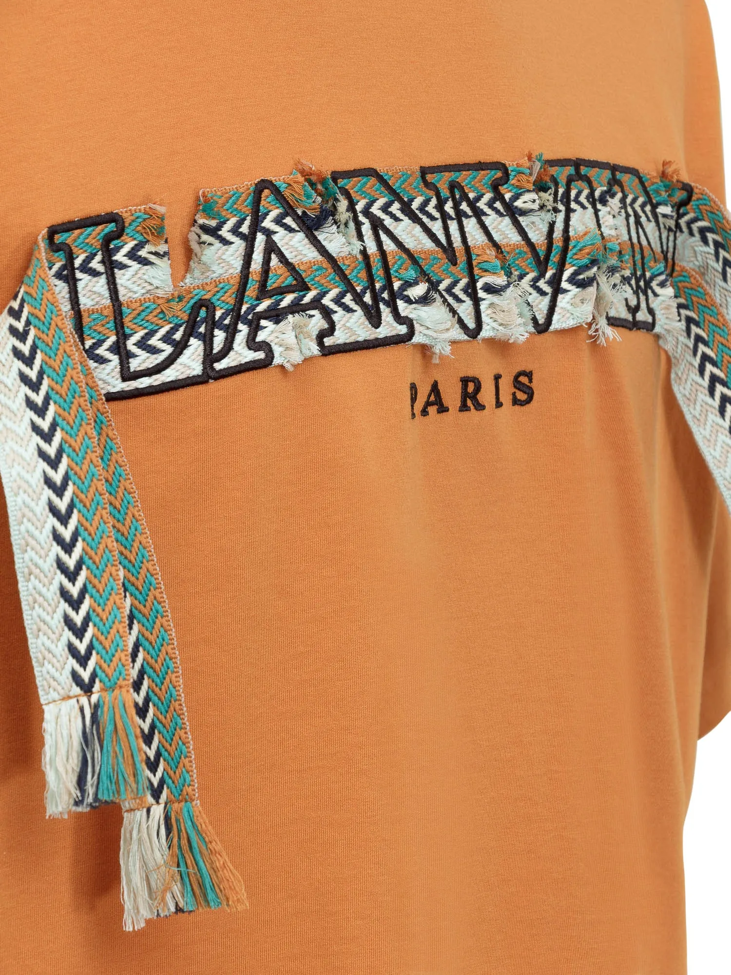 Lanvin Logo Lacing Embellished Crewneck T-Shirt