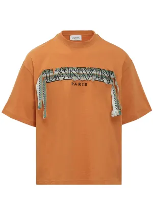 Lanvin Logo Lacing Embellished Crewneck T-Shirt