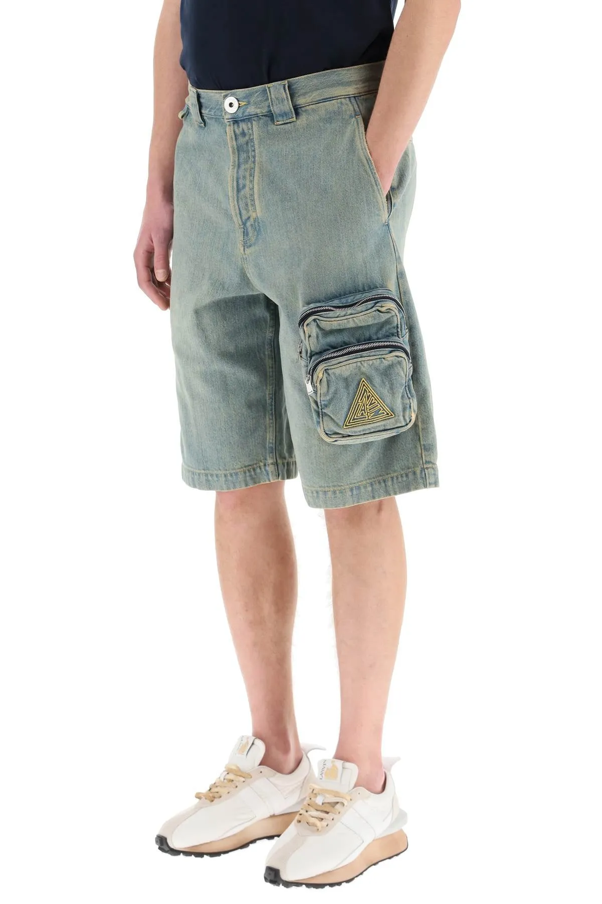 Lanvin Zipped Pockets Denim Bermuda Shorts
