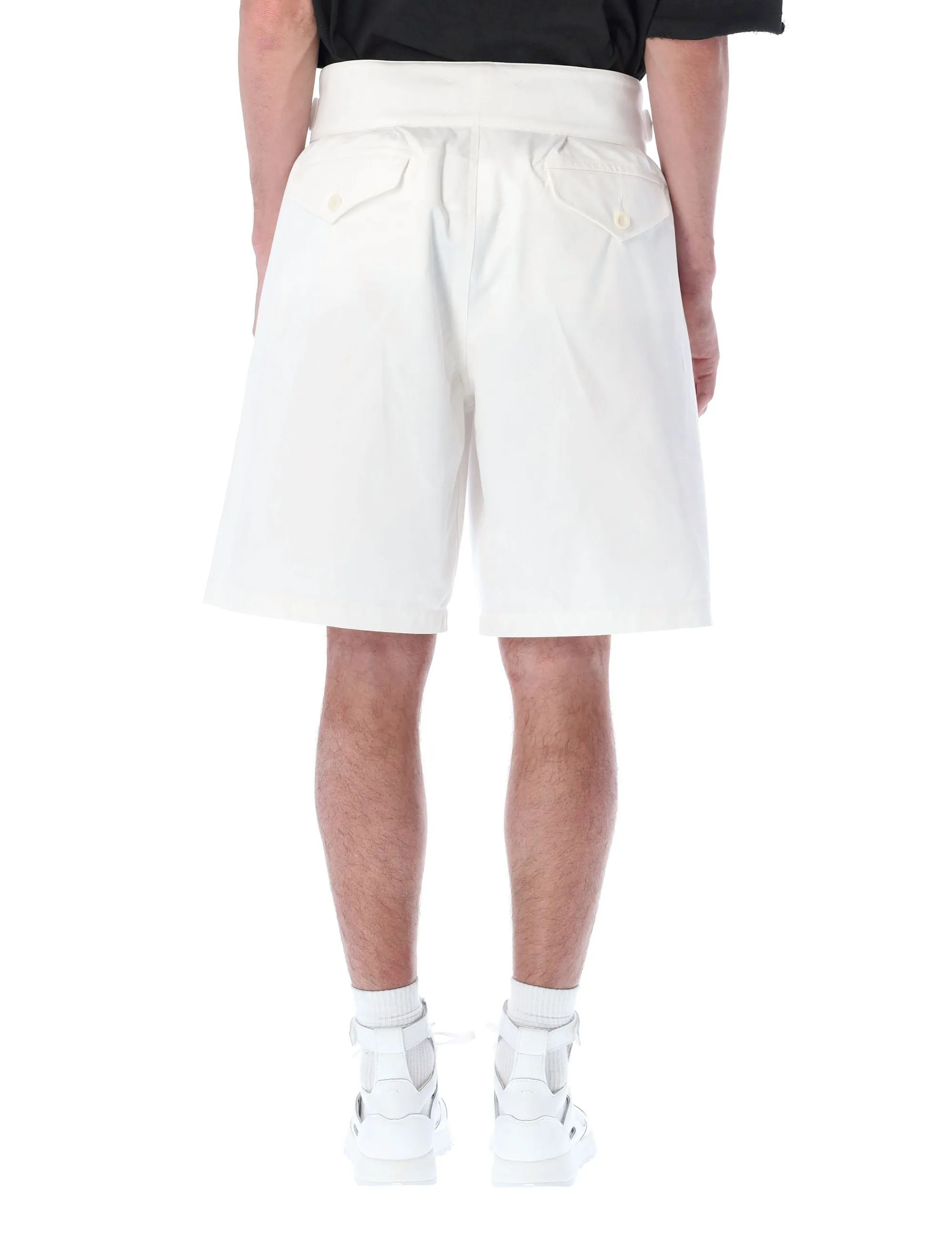 Maison Margiela Pleated Knee-Length Buckled Shorts