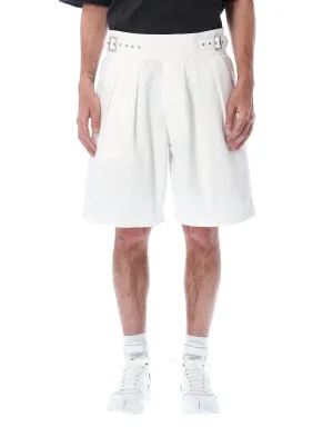 Maison Margiela Pleated Knee-Length Buckled Shorts