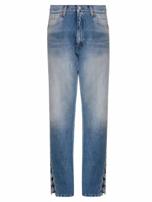 Martine Rose Logo Patch Lace-Detailed Jeans