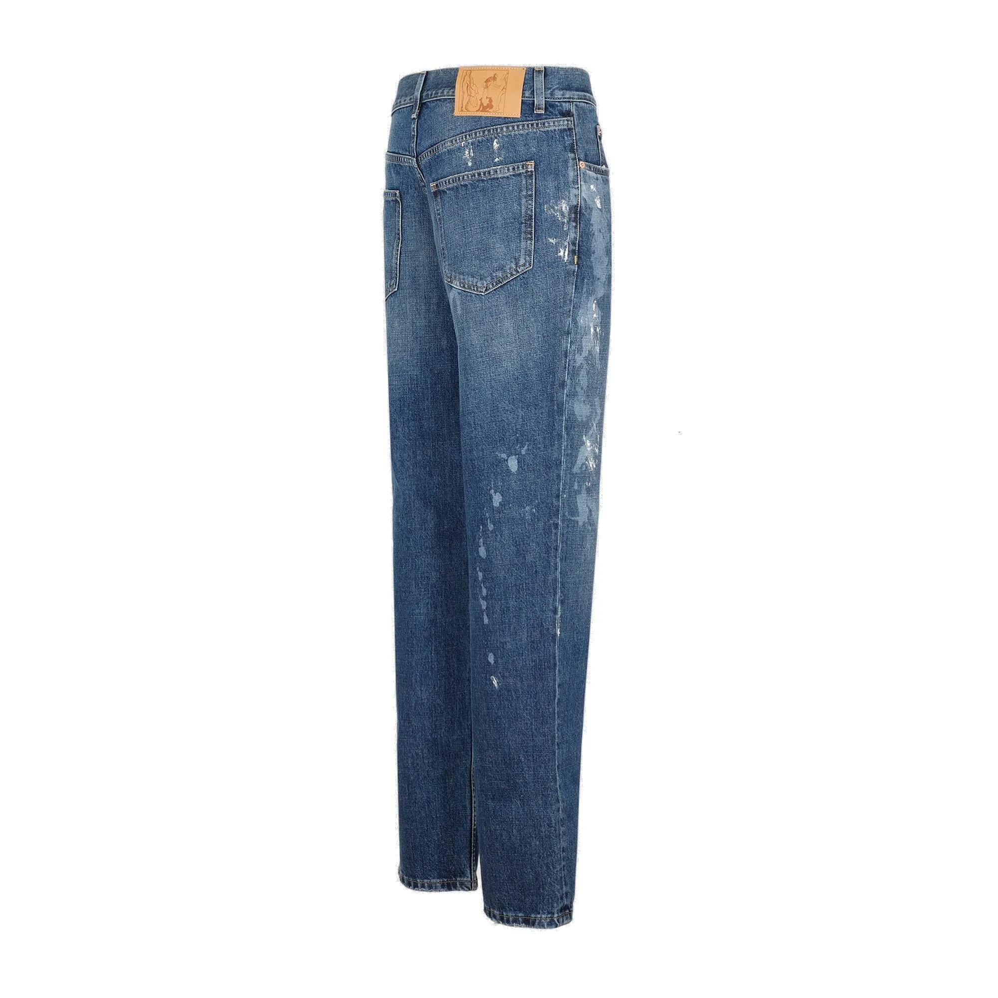 Martine Rose Straight Leg Splatter Printed Jeans