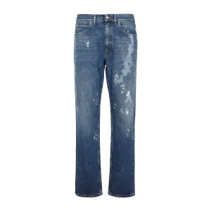 Martine Rose Straight Leg Splatter Printed Jeans