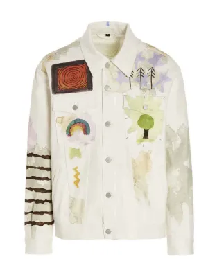 McQ Alexander McQueen Painterly Printed Buttoned Denim Jacket