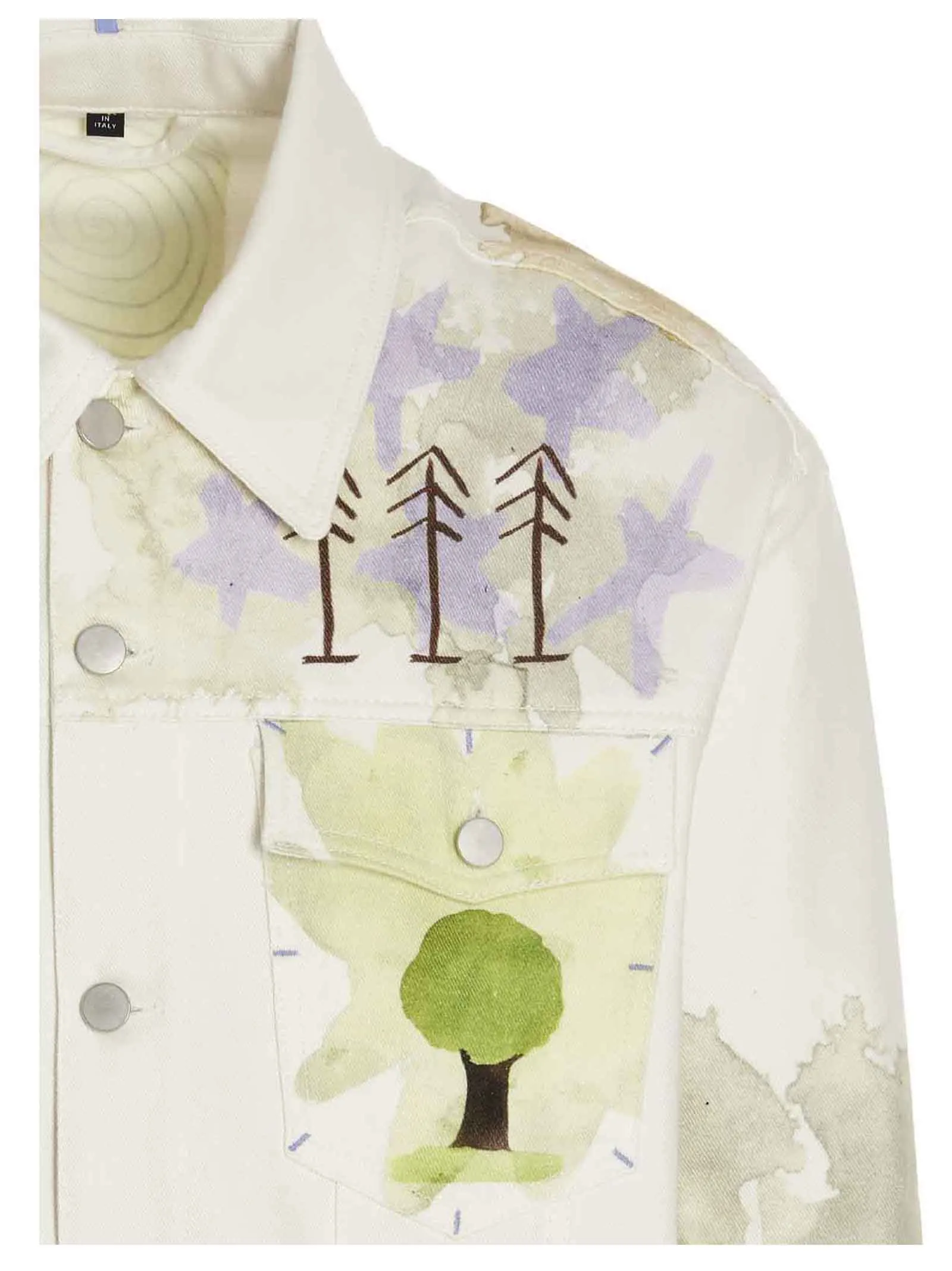 McQ Alexander McQueen Painterly Printed Buttoned Denim Jacket