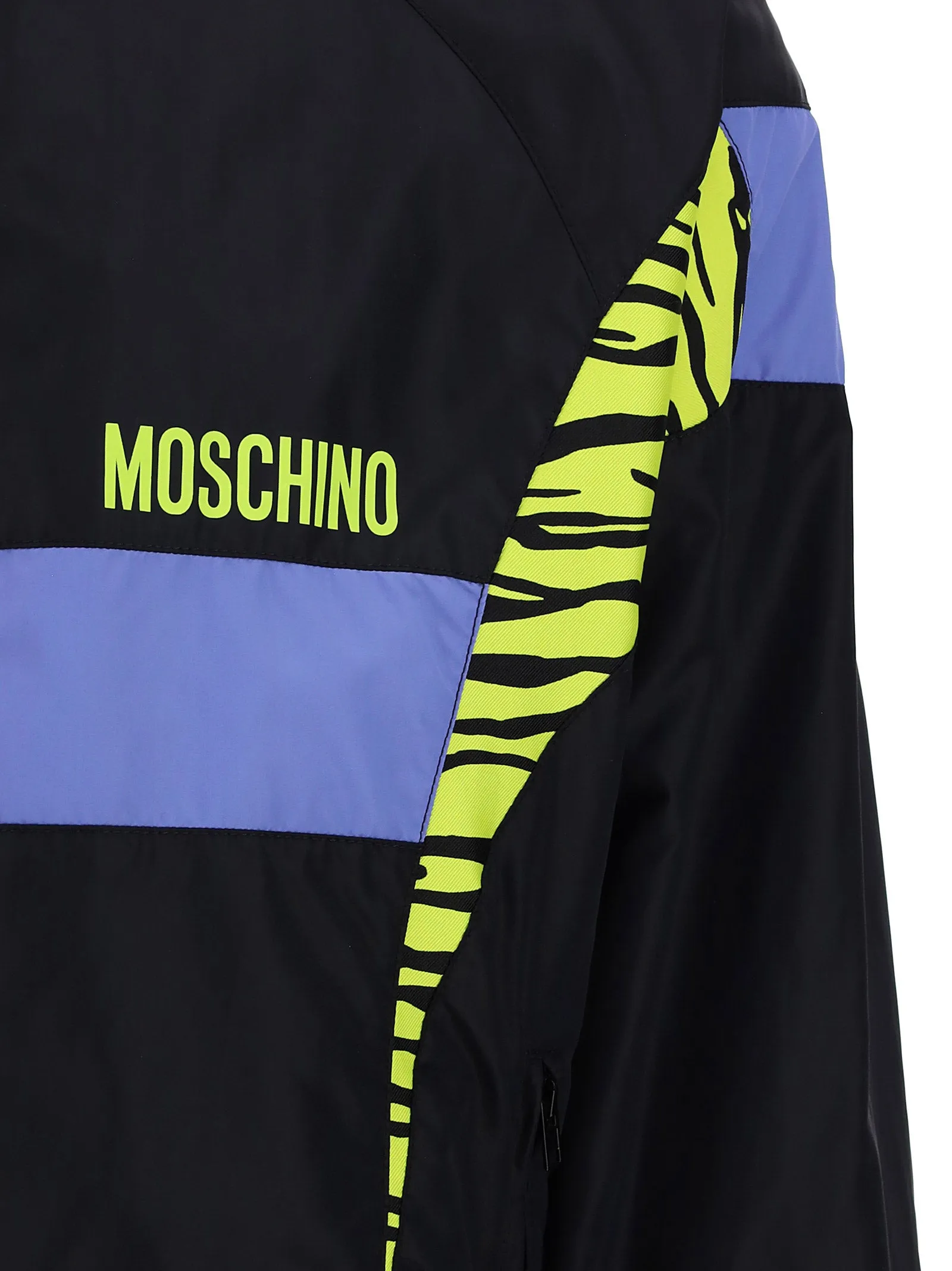 Moschino Logo Print Zipped Jacket