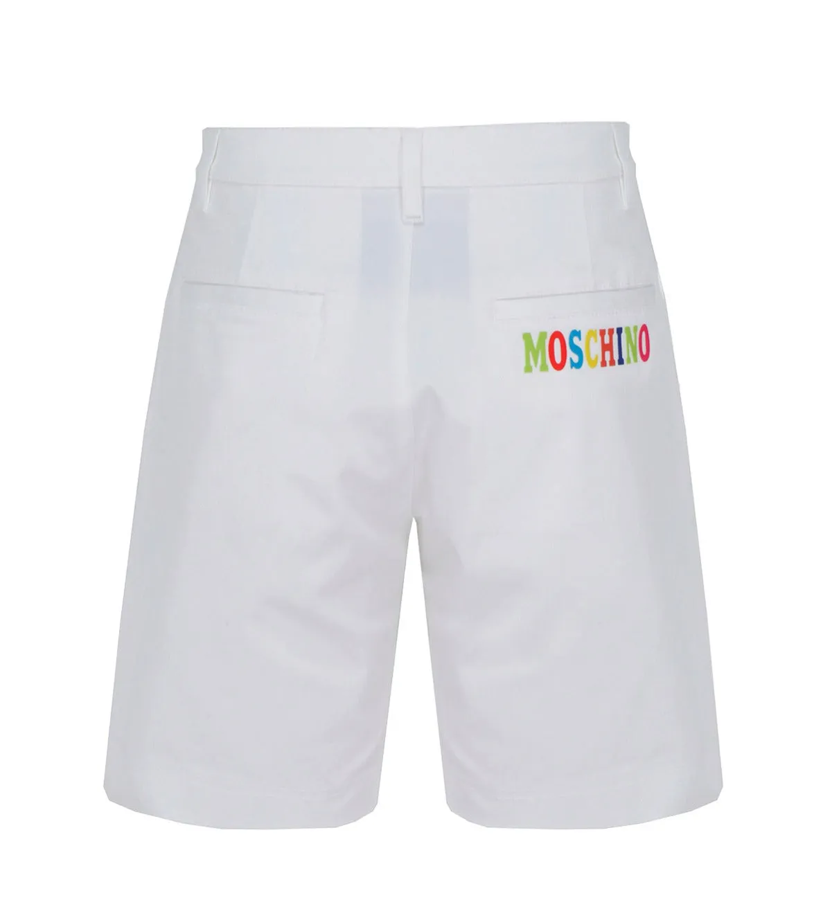 Moschino Logo Printed Straight Leg Shorts