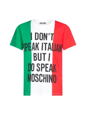 Moschino Slogan Printed Italian T-Shirt