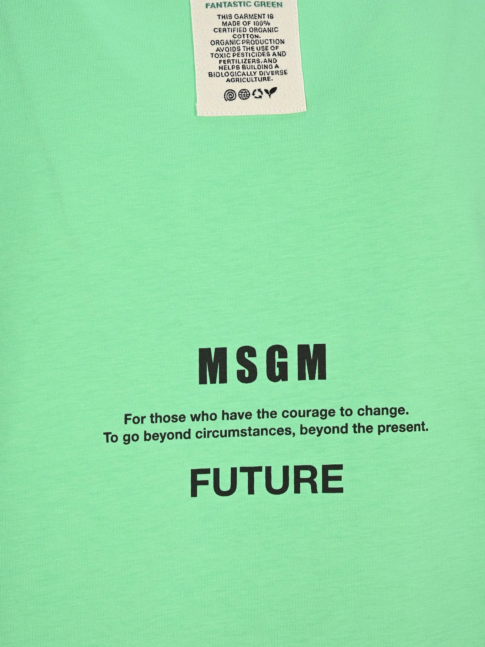 MSGM Fantastic Green Printed T-Shirt