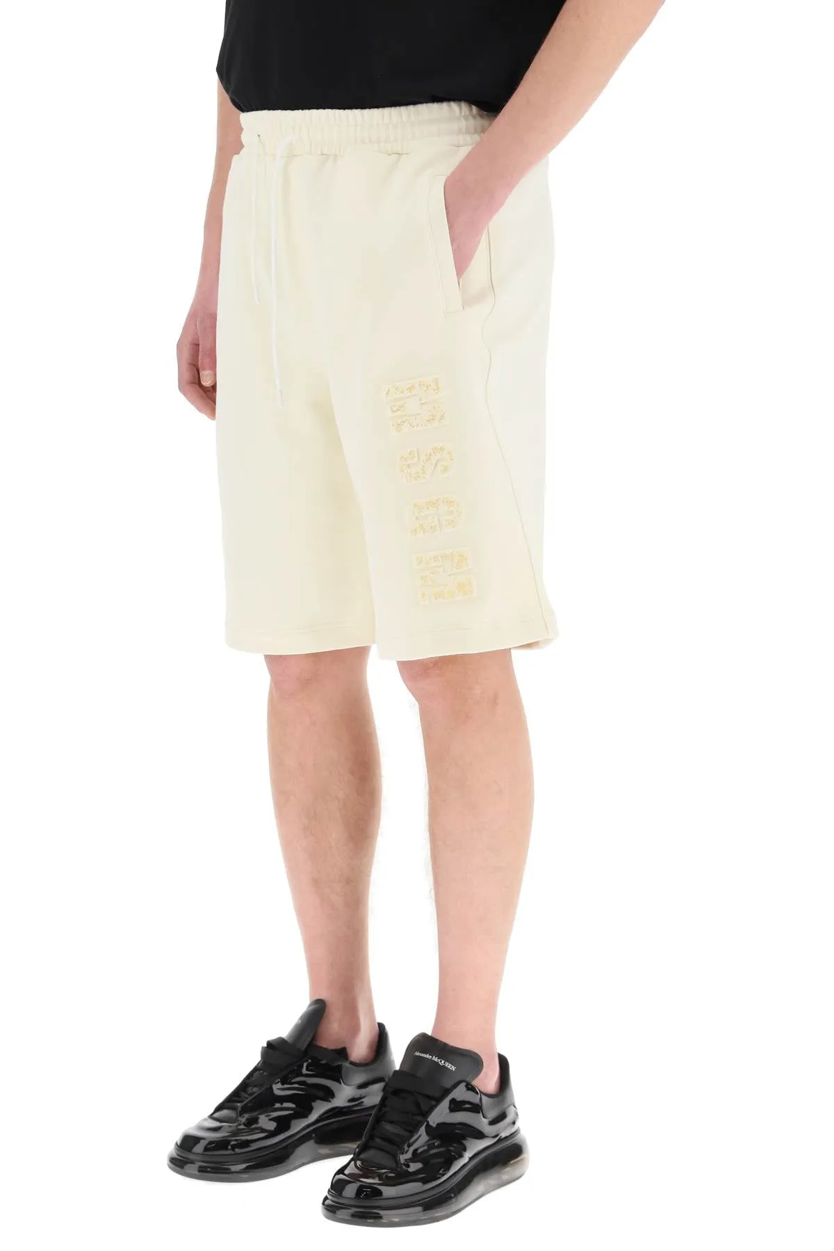 MSGM Logo Embossed Drawstring Track Shorts