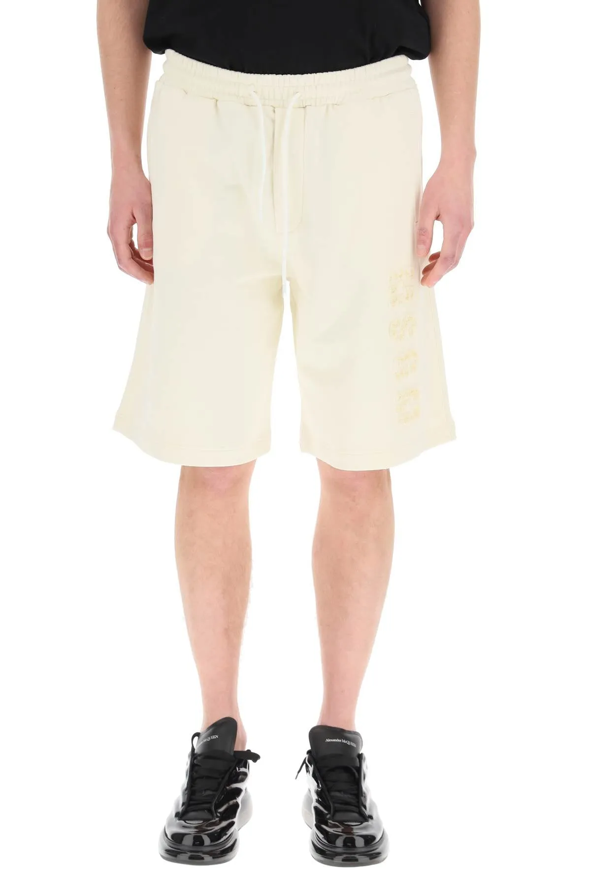 MSGM Logo Embossed Drawstring Track Shorts
