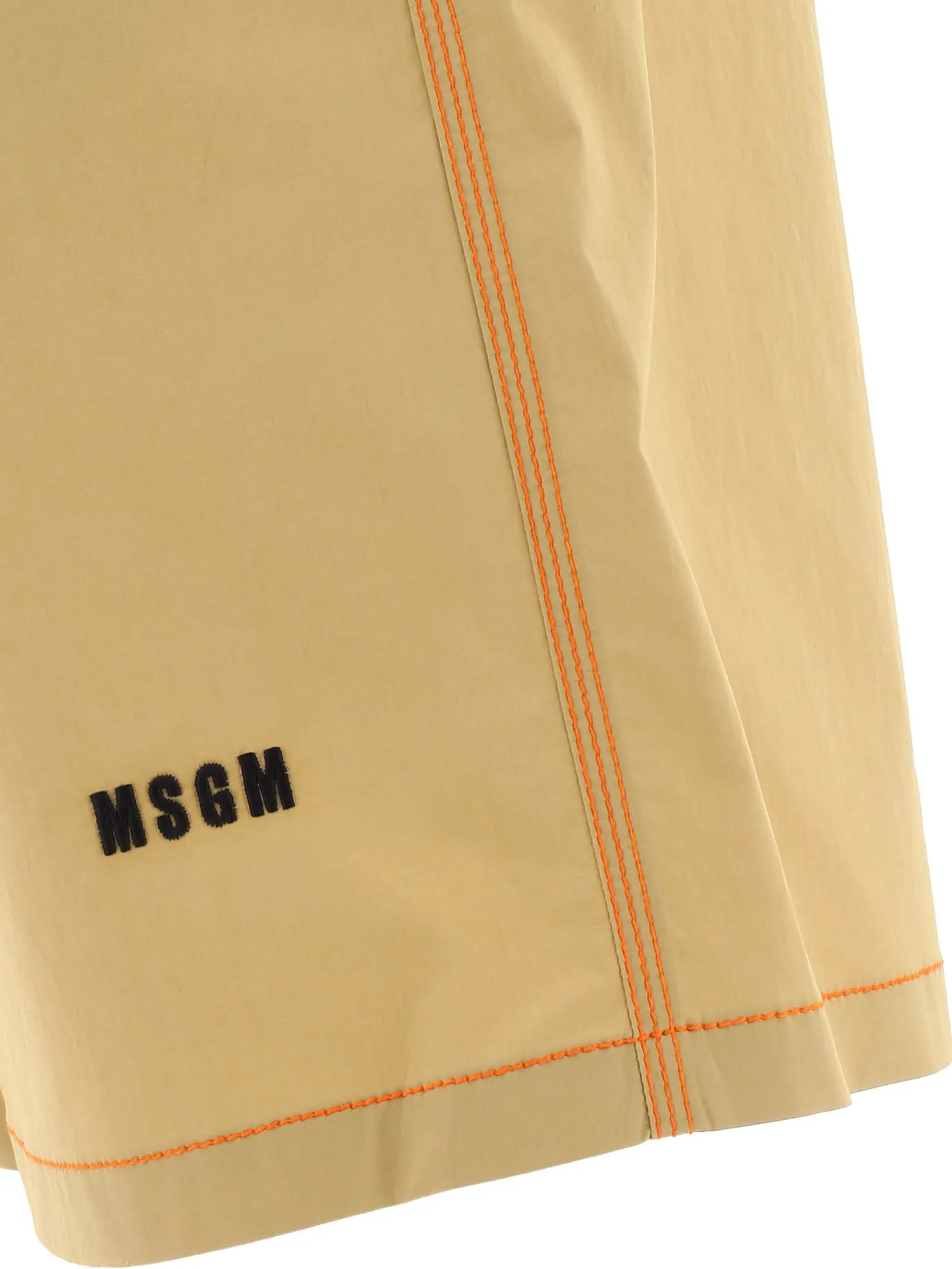 MSGM Logo Embroidered Drawstring Waistband Shorts