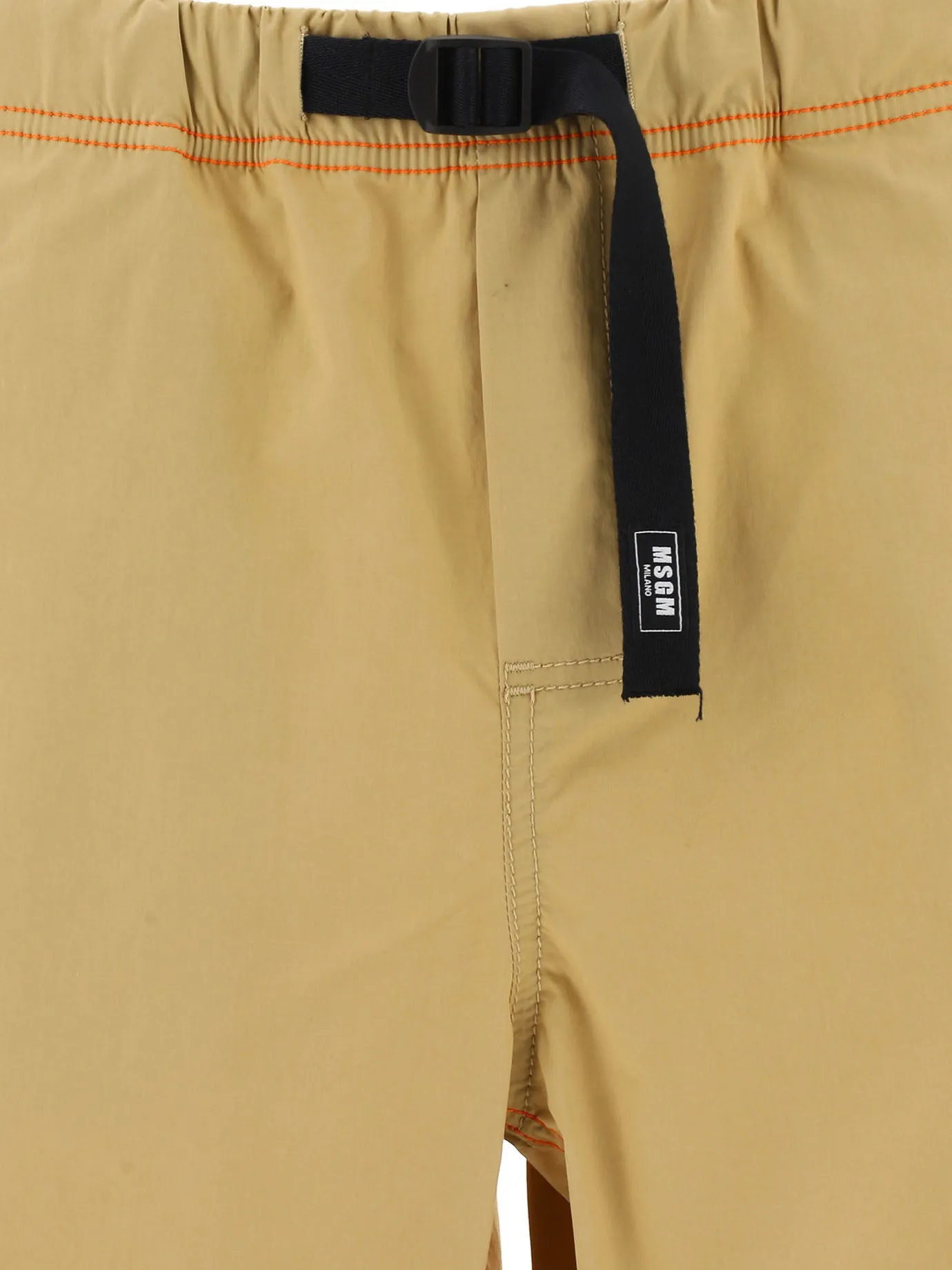 MSGM Logo Embroidered Drawstring Waistband Shorts