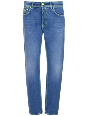 MSGM Logo Embroidered Straight Leg Jeans
