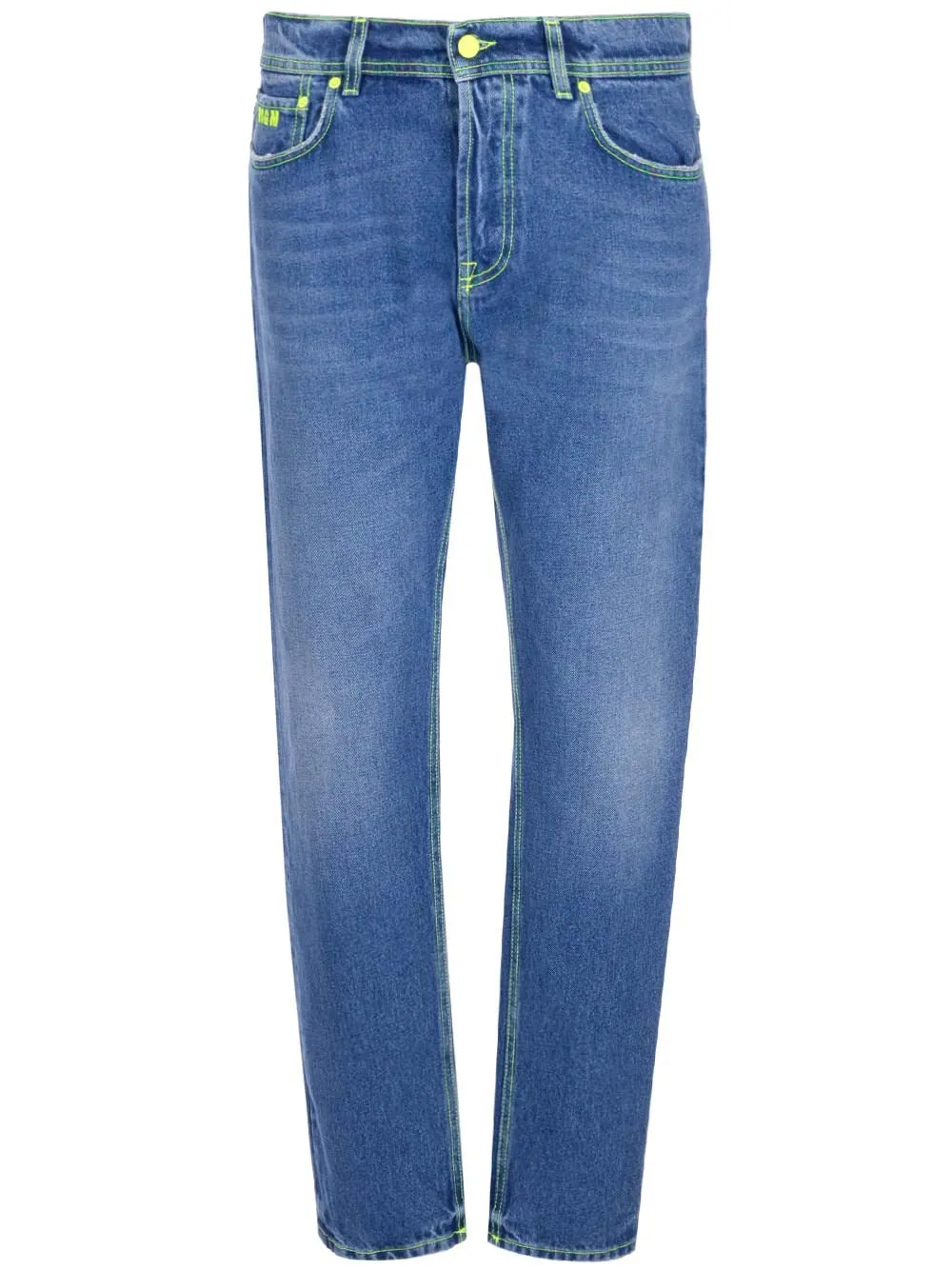 MSGM Logo Embroidered Straight Leg Jeans