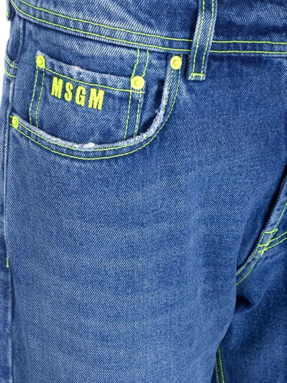 MSGM Logo Embroidered Straight Leg Jeans