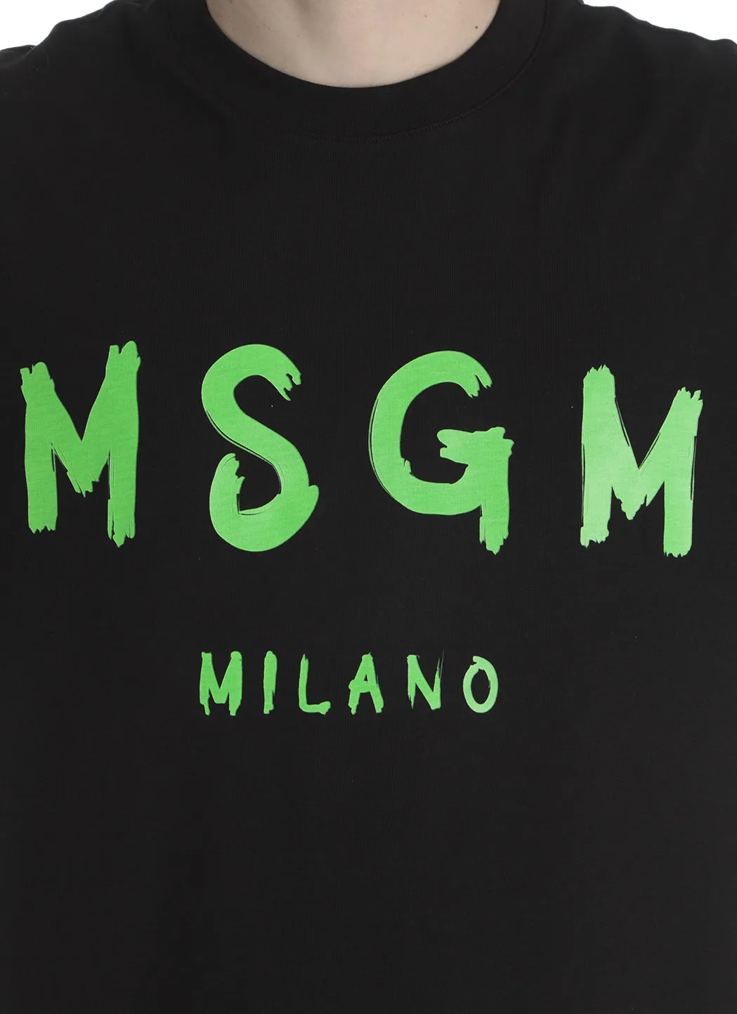 MSGM Logo Printed Crewneck T-Shirt