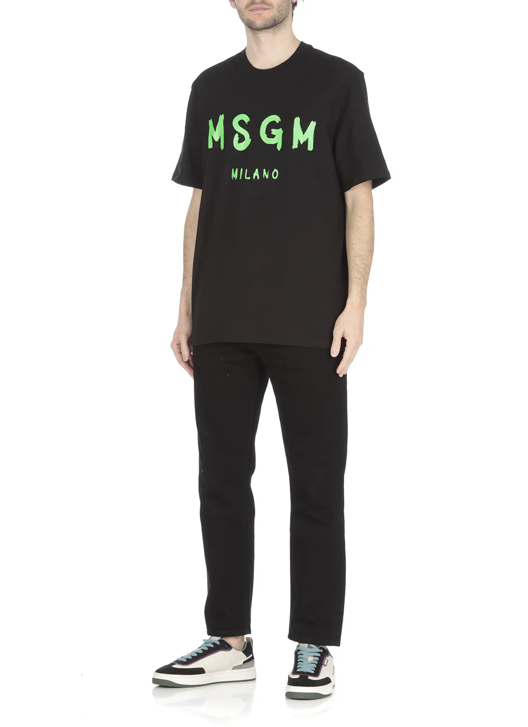 MSGM Logo Printed Crewneck T-Shirt