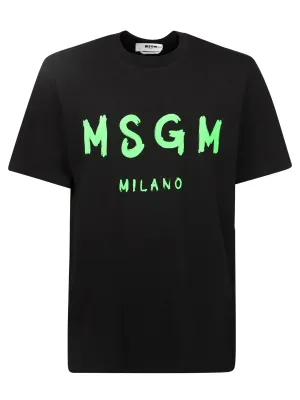 MSGM Logo Printed Crewneck T-Shirt