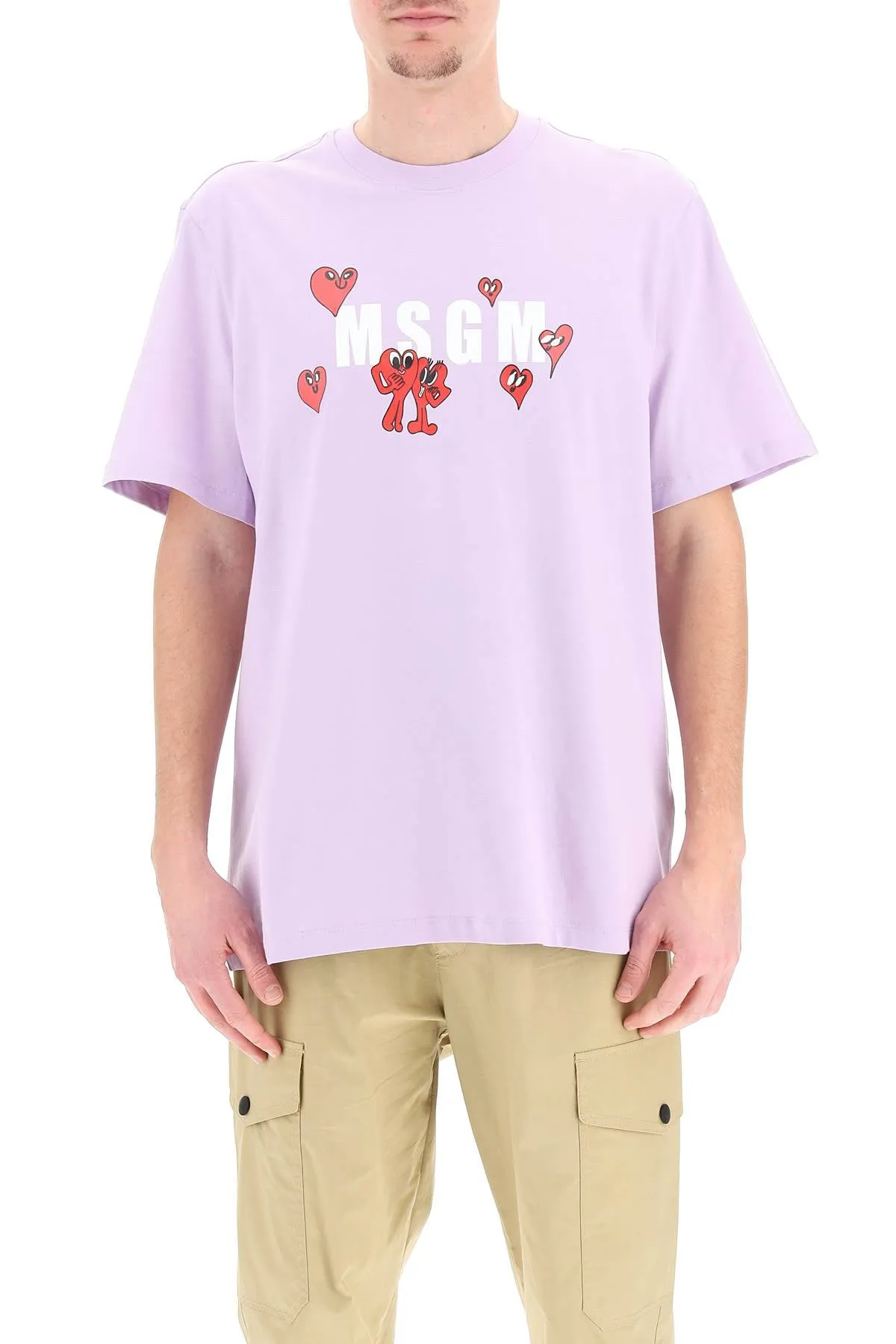MSGM Logo Printed Crewneck T-Shirt